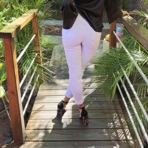 Le jean slim taille haute stretch incontournable blanc – Image 2